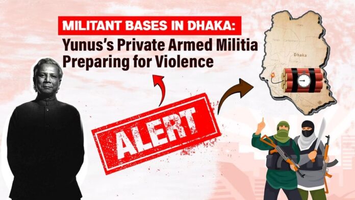 Militant Bases in Dhaka Yunus’s Private Armed Militia Preparing for Violence
