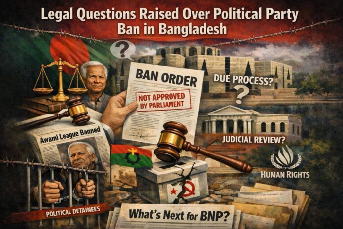 Legal Questions Raised Over Political Party Ban in Bangladesh Legal Questions Raised Over Political Party Ban in Bangladesh
